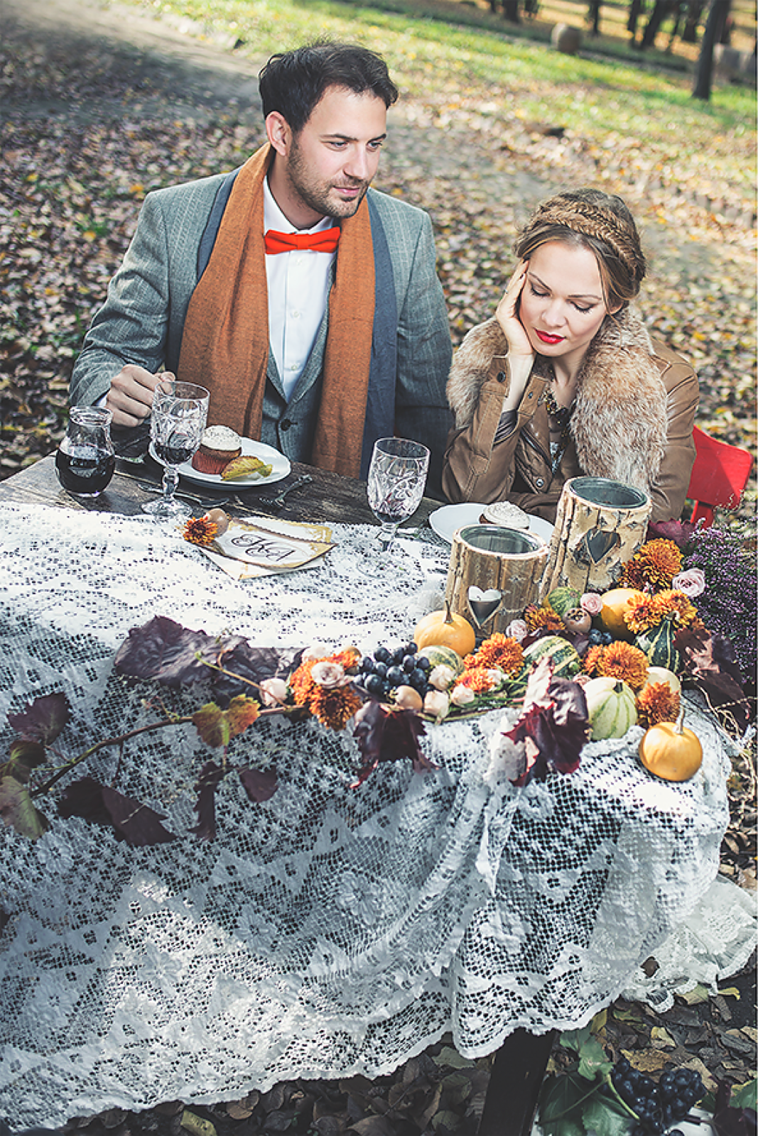 Detalj bidermajera — suptilni jesenji tonovi