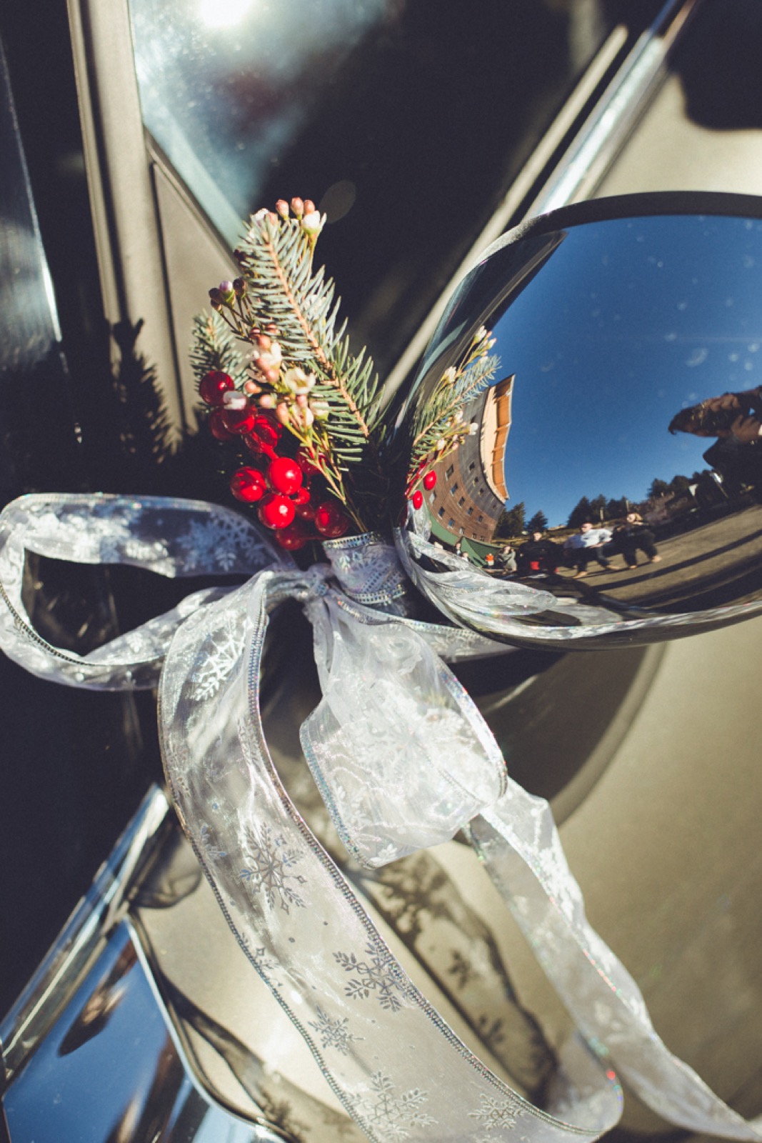 Detalji venčane dekoracije u planinskoj kolibi